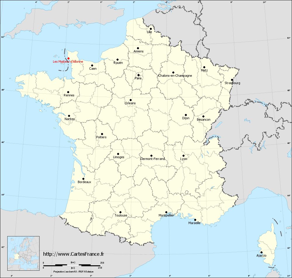 Carte administrative de Les Moitiers-d'Allonne